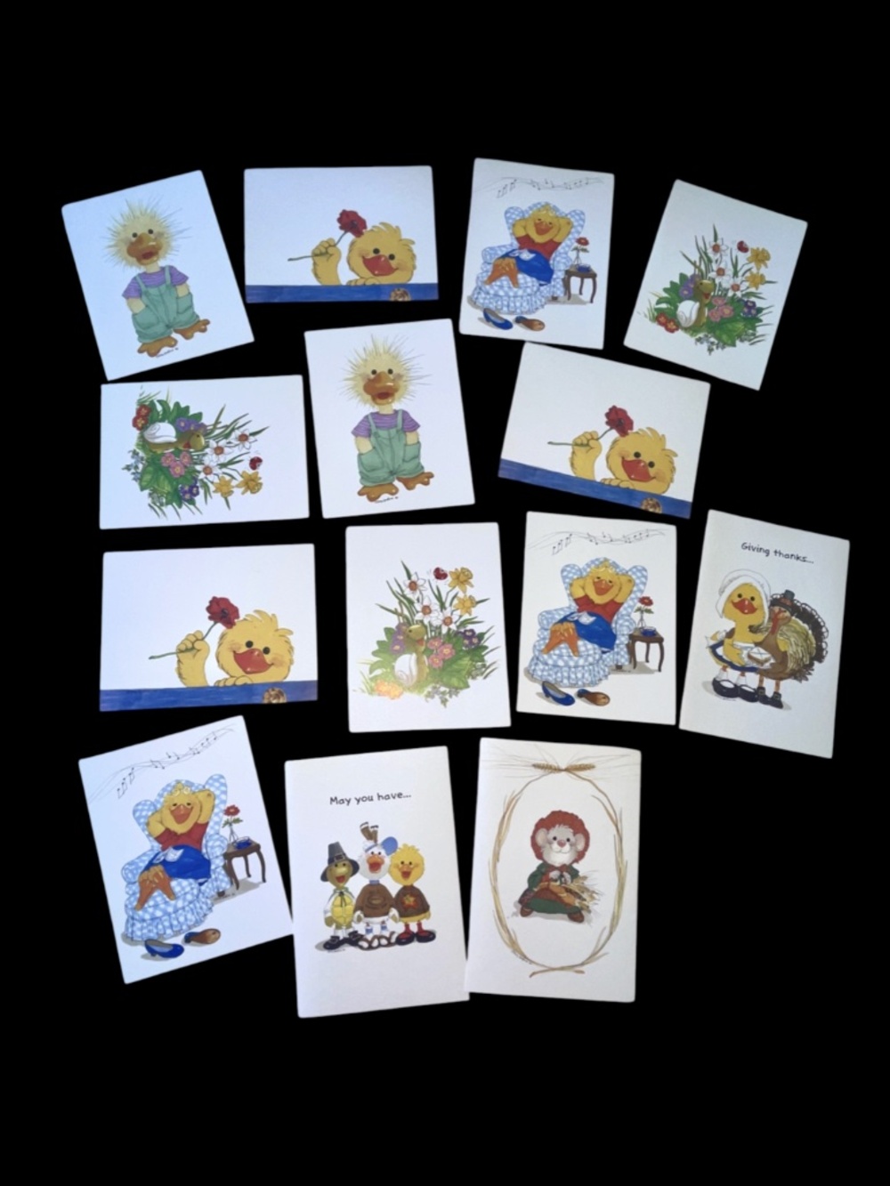 Vintage Suzy’s Zoo Easter Thanksgiving Cards Lot of 14 w/ Envelopes by Current